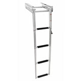 FNI Edelstahlleiter, schwarze Stufe 03501458ST