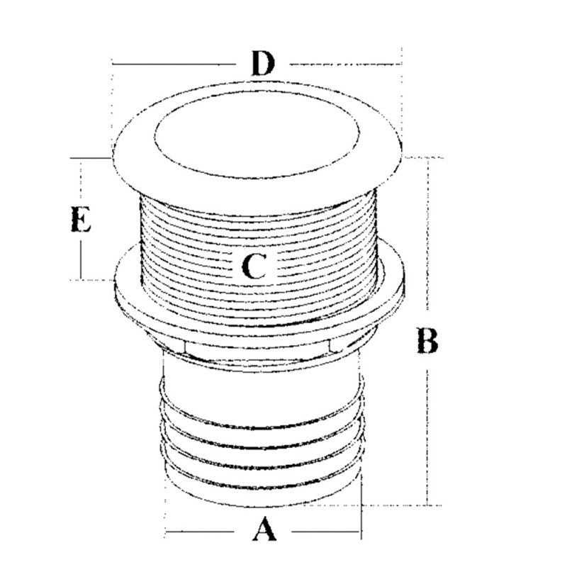 Marine Town Nautica Scarico a Mare Inox con Ptg Diametro mm 19 1003772