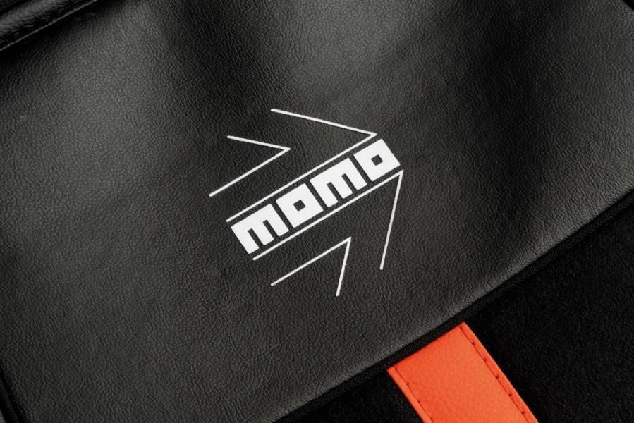 Cojín de asiento Momo Stripe negro/rojo