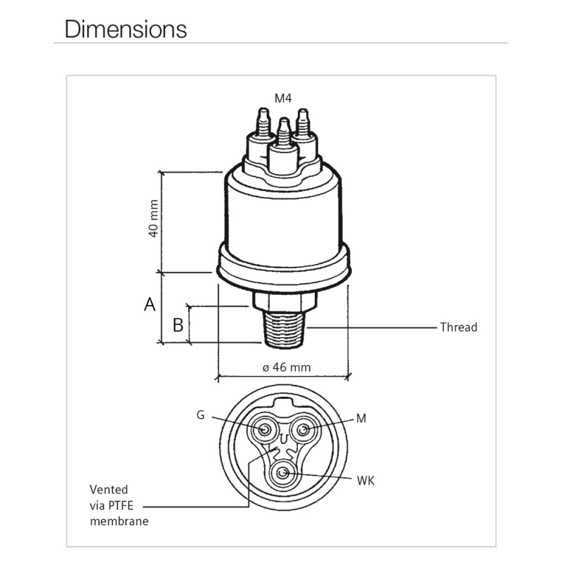 Sensor de presión de aceite Vdo 10 bar 60399LA
