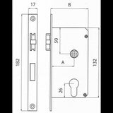 Olcese Ricci Serratura Incasso Ottone Crom 1653A OC