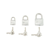 Set 3 Lucchetti Arco Corto Acciaio Inox Ad Unica Chiave