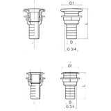 FNI Sfiato Incasso Dritto Retina Antifiamma Diametro mm 16 747A.C