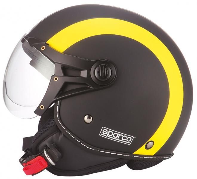 Sparco Casco moto SP501 nero/giallo fluo taglia XS