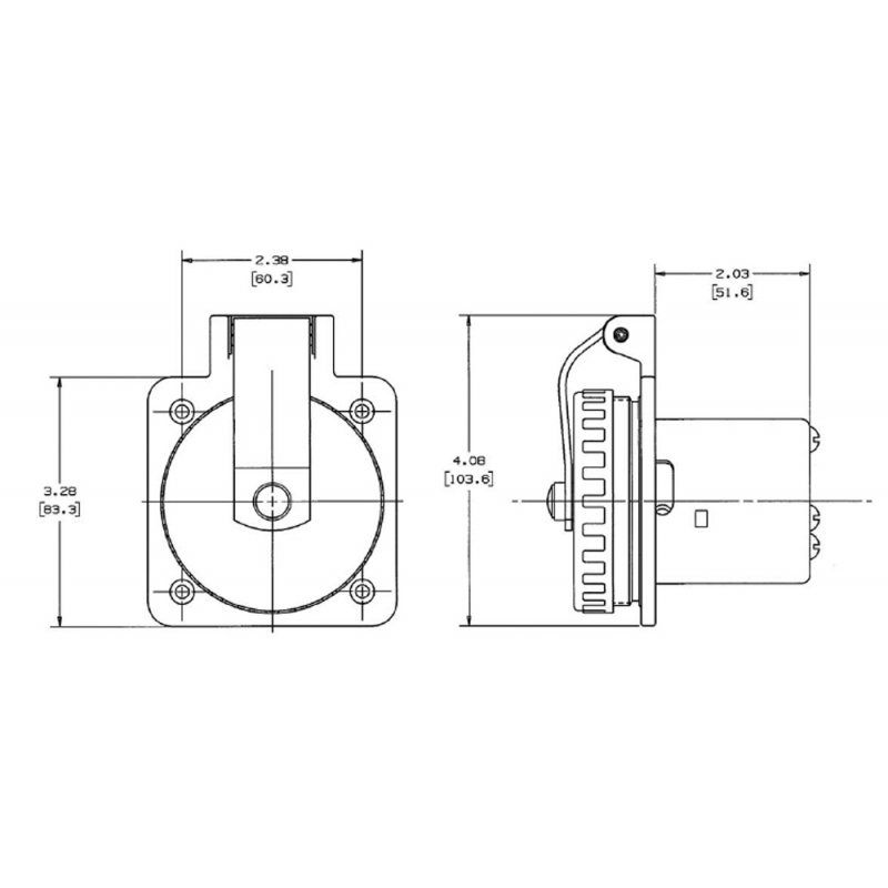 Hubble Edelstahl-Elektrostecker 50 Ampere 046805