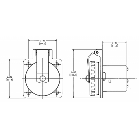 Enchufe eléctrico de acero inoxidable Hubble de 50 amperios 046805