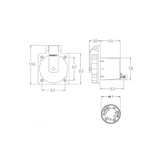 Stecker 2p+E 220V. 16A IP56 aus Edelstahl