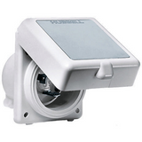Enchufe eléctrico Hubble de PVC blanco de 16 amperios 427022