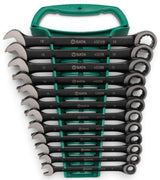 Sata 12-piece black edition metric ratchet combination wrench set