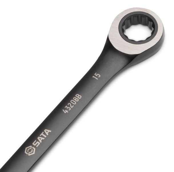 Sata Set chiavi combinate metriche a cricchetto black edition 12 pz