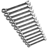 Sata 12-piece reversible ratchet metric combination wrench set, black edition