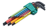 Juego de llaves Allen con punta esférica de colores de 9 piezas Sata