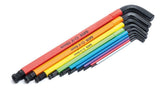 Juego de llaves Allen con punta esférica de colores de 9 piezas Sata