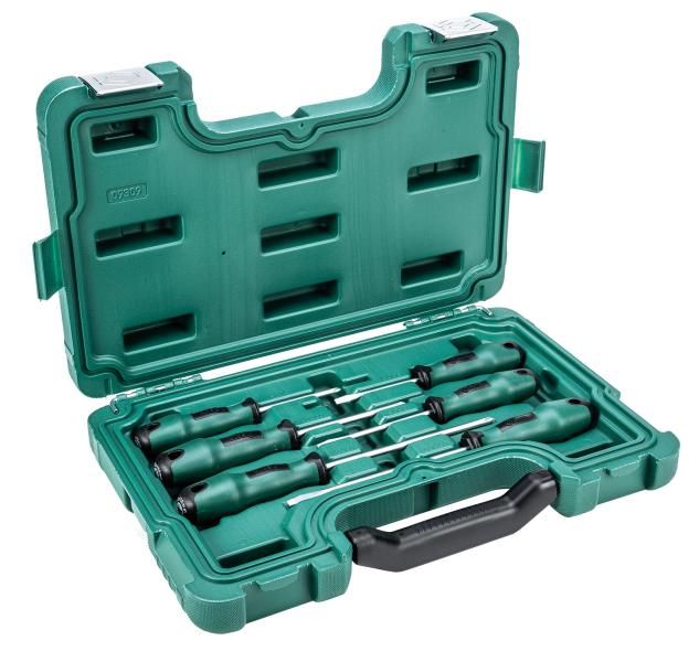 Juego de destornilladores Sata Bimaterial Soft Grip de 6 piezas