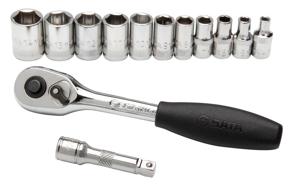 SATA Set Bussole Metriche Esagonali 1/4" 13 pz