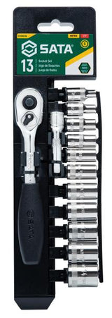 SATA Set Bussole Metriche Esagonali 1/4" 13 pz