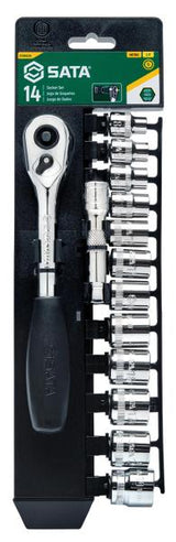 SATA Set Bussole Metriche Esagonali 3/8'' 14 pz