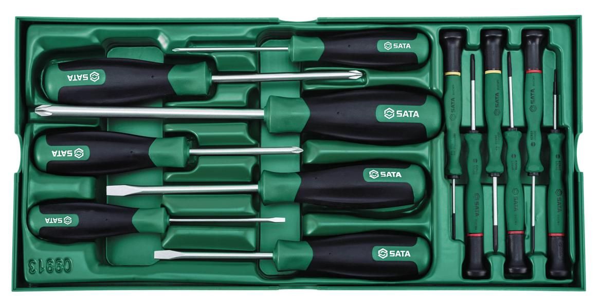 Sata 13-Piece Screwdriver Tray Set