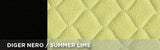 Cora Manufacturing Coprisedili anteriori Espresso Restyle tg. media tess. misto cotone trapuntato lime/nero