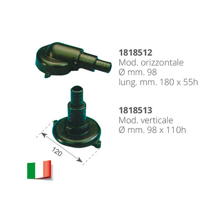 Ventosa de PVC Ferrari Group con válvula de diámetro 25-40 mm 53050
