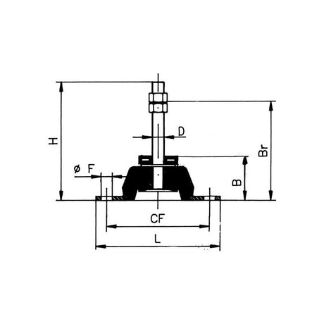 Elastische Stützanker für Innenbordmotoren mm 120x100 5735
