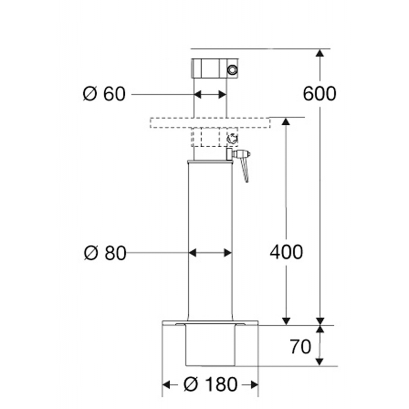 Barka Teleskopstütze mm 400/600 10700/37+00106