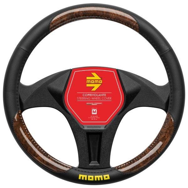Momo Briar PVC Car Steering Wheel Cover Black/Brown 38-39 cm