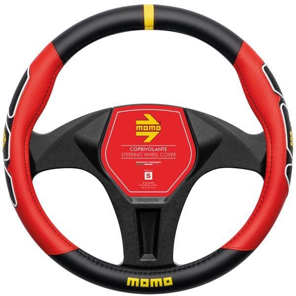 Momo Fun Car Steering Wheel Cover Black/Red 38-39 cm