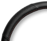 Funda para volante de coche Momo Lap, PVC negro/costuras rojas, 38-39 cm