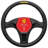 Momo Auto-Lenkradbezug, schwarzes PVC/rote Nähte, 38-39 cm