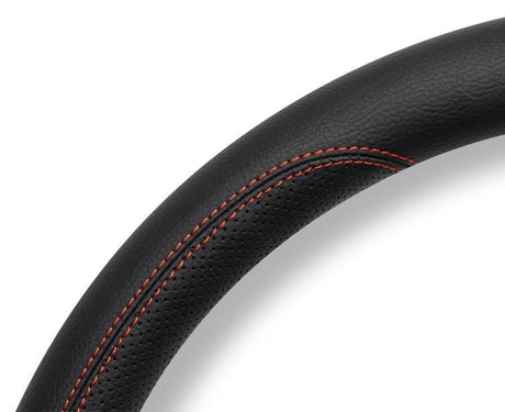 Momo Truck Comfort Steering Wheel Cover, Black PVC/Red Stitching, 44-46 cm