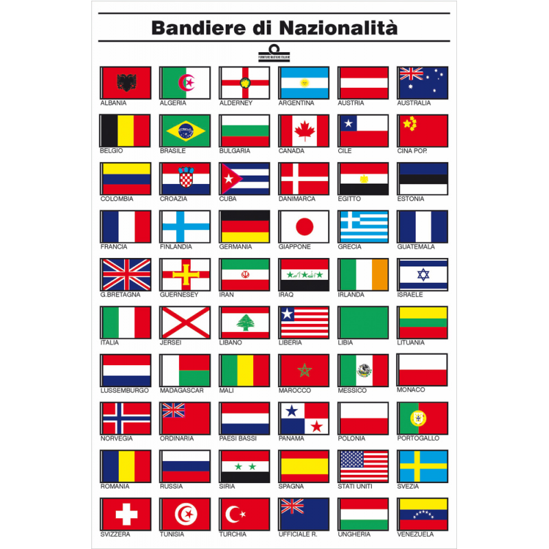 Cuadro Erregrafica de Banderas Nacionales Cm 16X24 5252154 NAUTICA