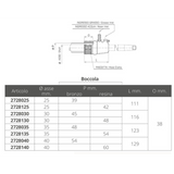Eliche Radice Tenuta Rmta Diametro mm 25 Oro 90900321 ORO PREMITRECCIA PREMISTOPPA
