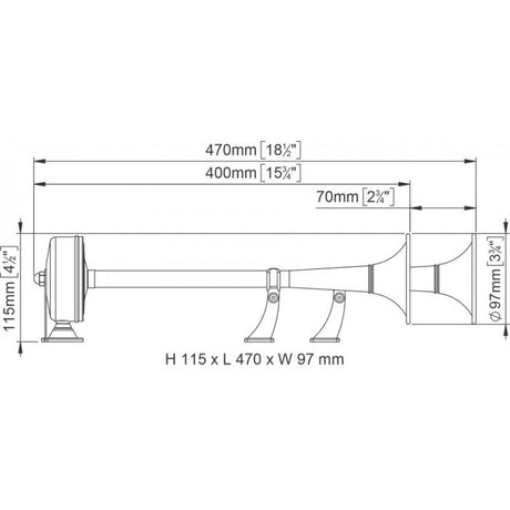 Marco Tromba Nautica Doppio Cornetto 12 Volt 132 061 12