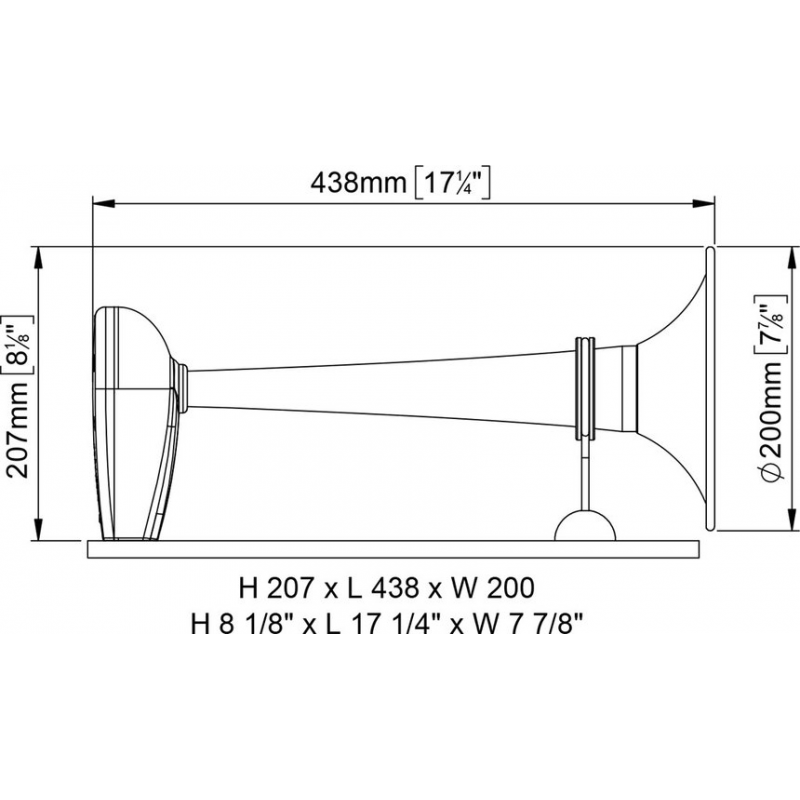 Trompeta cromada Marco 24 V 12/20Mt 150 002 13