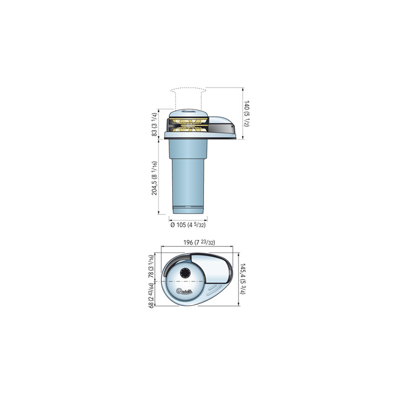 Molinete de ancla vertical rápido DP2 E 600 12 voltios 500 W B.6 FSDP2E060006A00