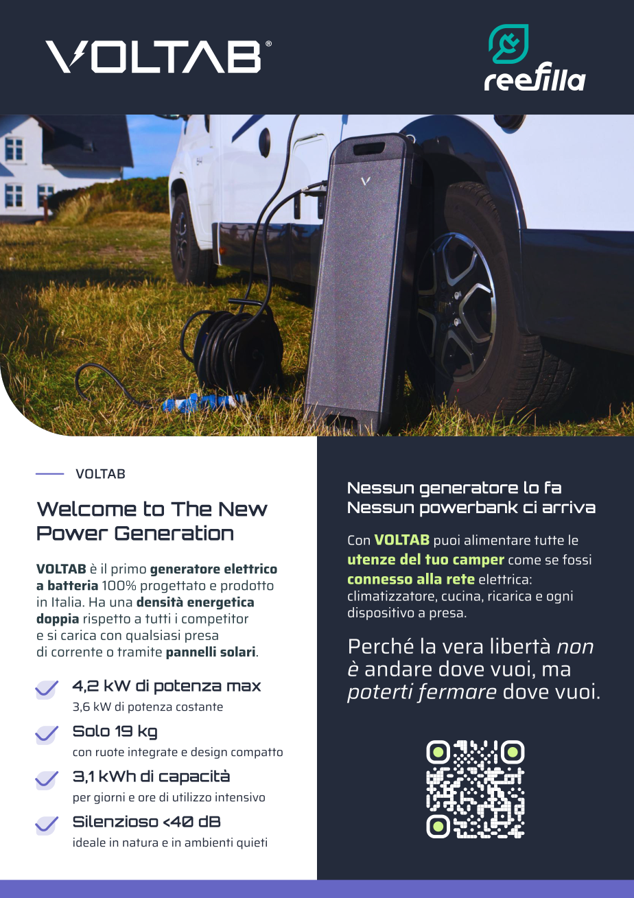 VOLTAB Generatore elettrico a batteria 4,2 kW – 230V per camper e off-grid