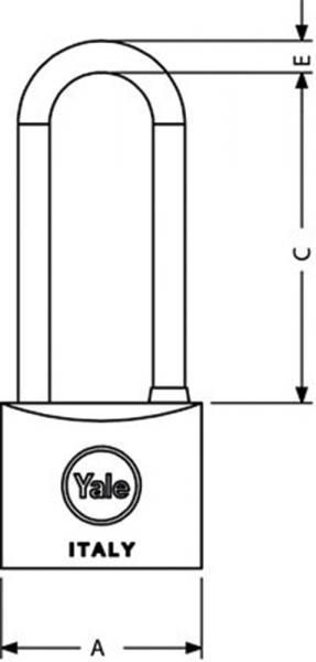 Yale Lucchetto standard 40 mm arco lungo