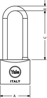Yale Lucchetto standard 40 mm arco lungo