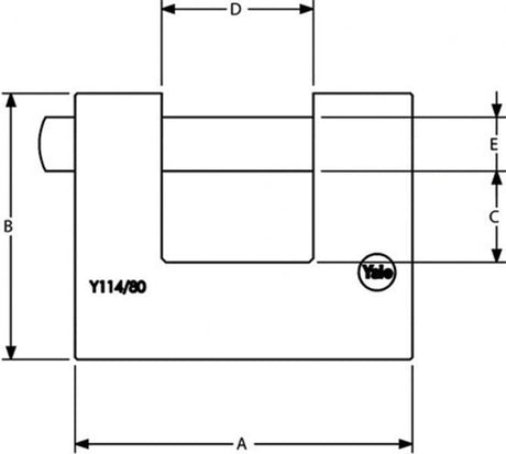 Yale Lucchetto rettangolare 80 mm