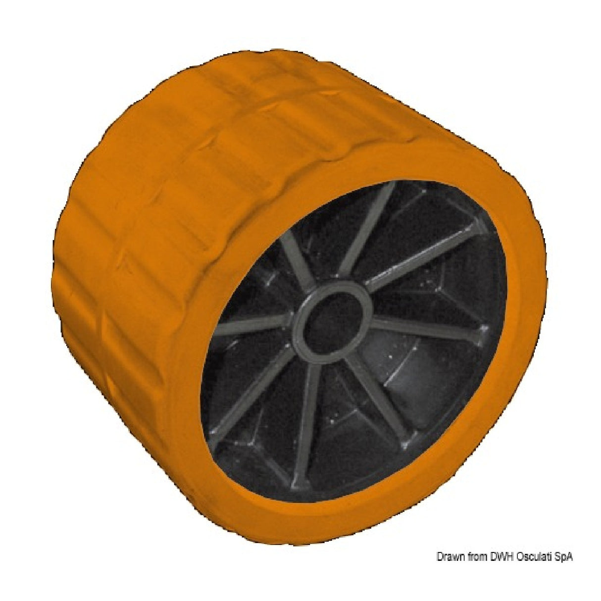 Osculati Rullo rimorchio laterale arancio 75 mm diametro foro 15 mm 02.029.04