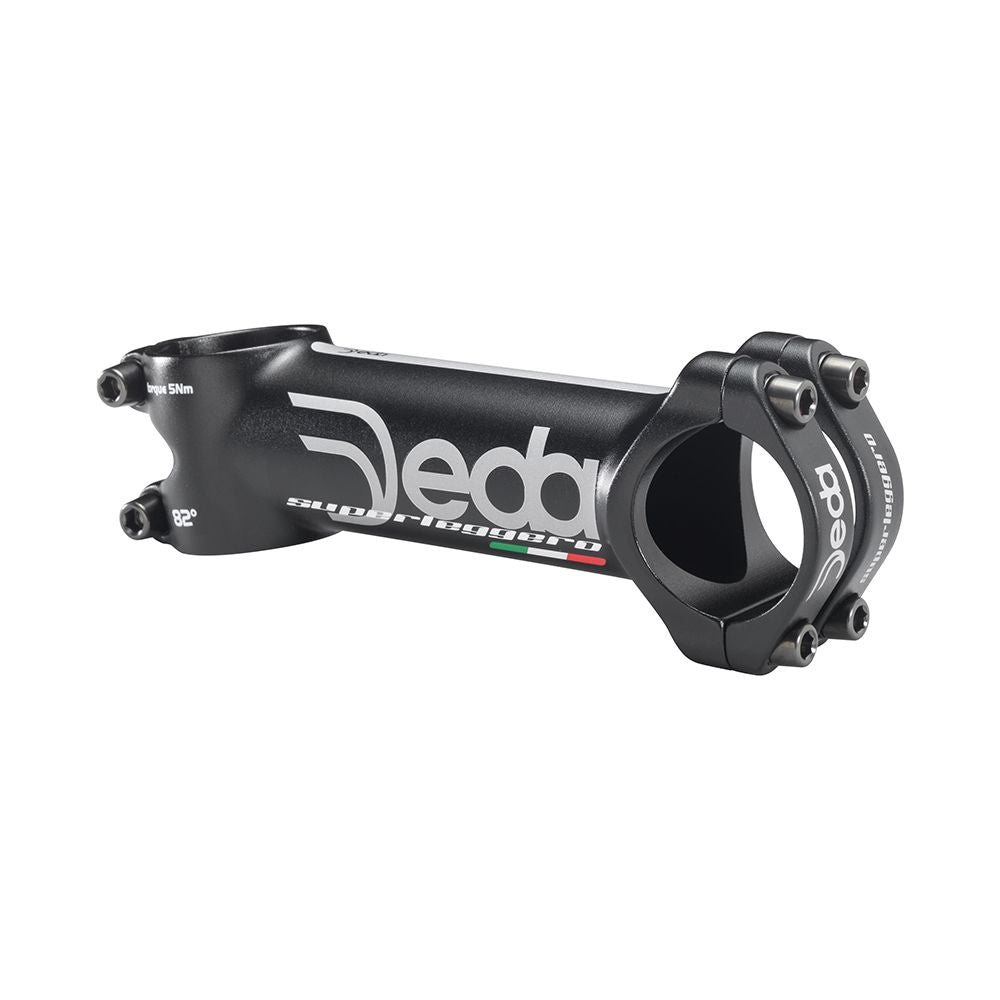 Deda Elementi Attacco Manubrio SUPERLEGGERO 140mm x 31,8mm Angolo 82° Nero Opaco