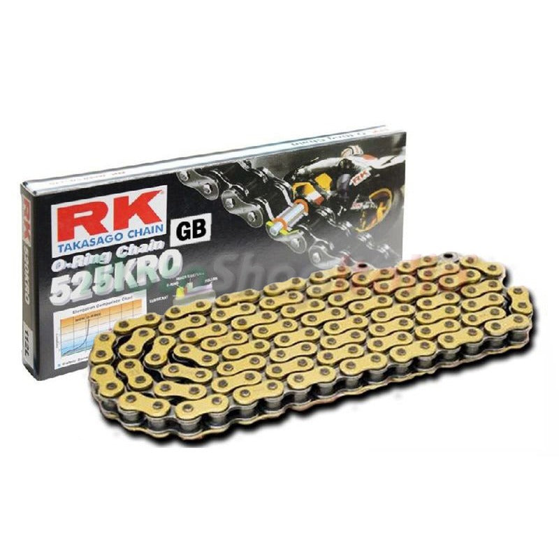 Rk Catena trasmissione moto passo 525Kro Oro 124 maglie Clf