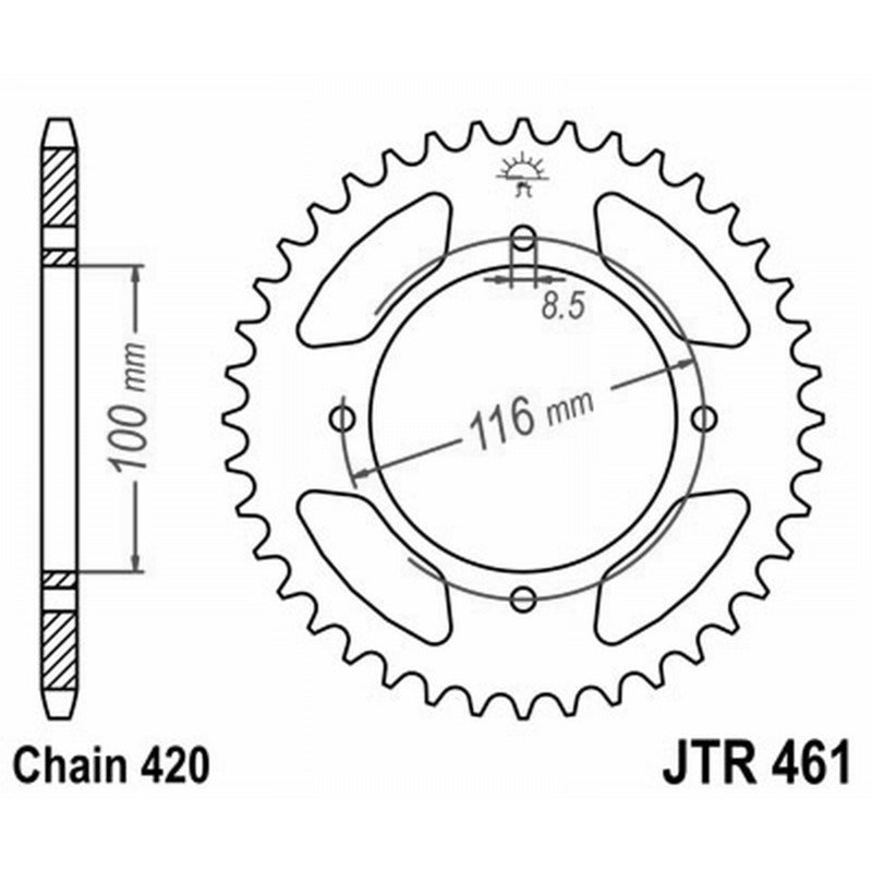 Jt Corona Aluminio 7075T6 Jta 461 Z50 denti