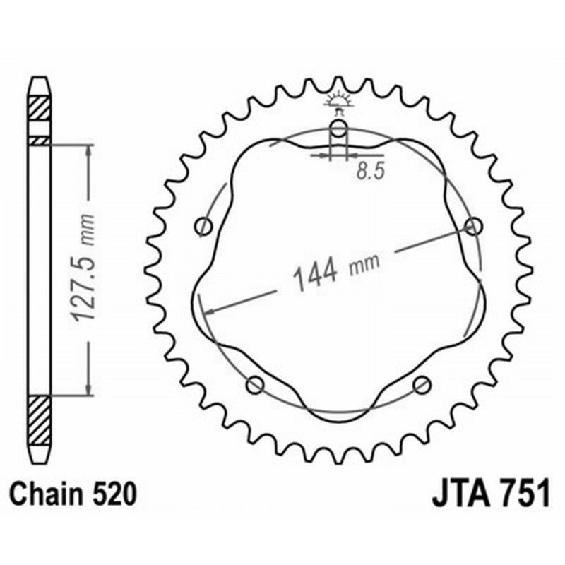 Jt Corona Aluminio 7075T6 Jta 751 Z38 Richiede Parastrappi Jta750B