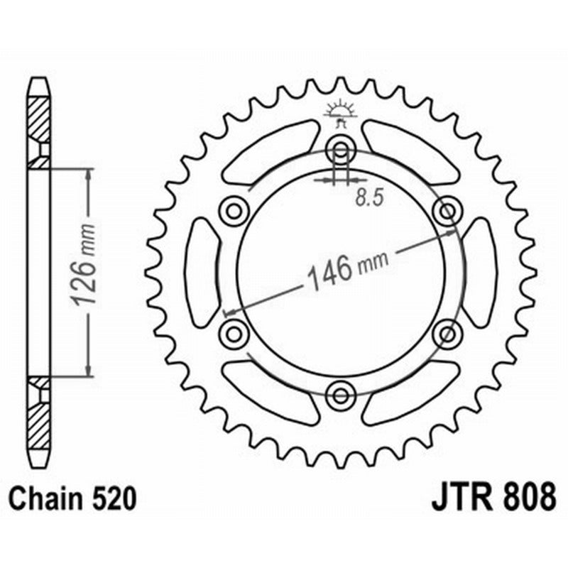 Jt Corona Aluminio 7075T6 Jta 808 Z50 denti