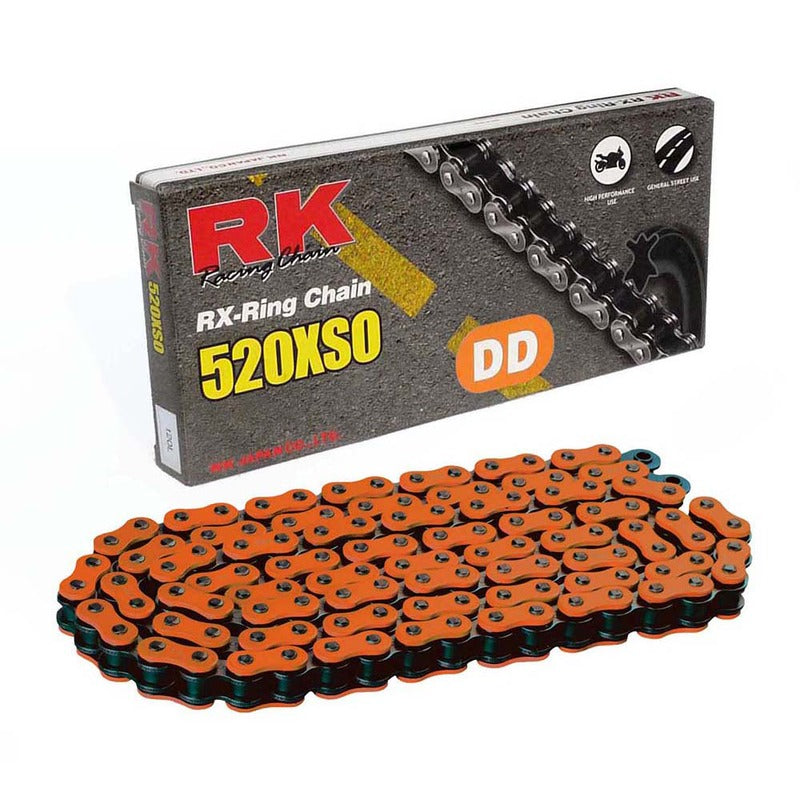 Rk Catena trasmissione moto passo 520Xso 120 maglie clf Arancio