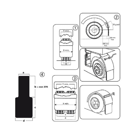 Lampa Coppia paraspruzzi omologati per camion - 60 cm