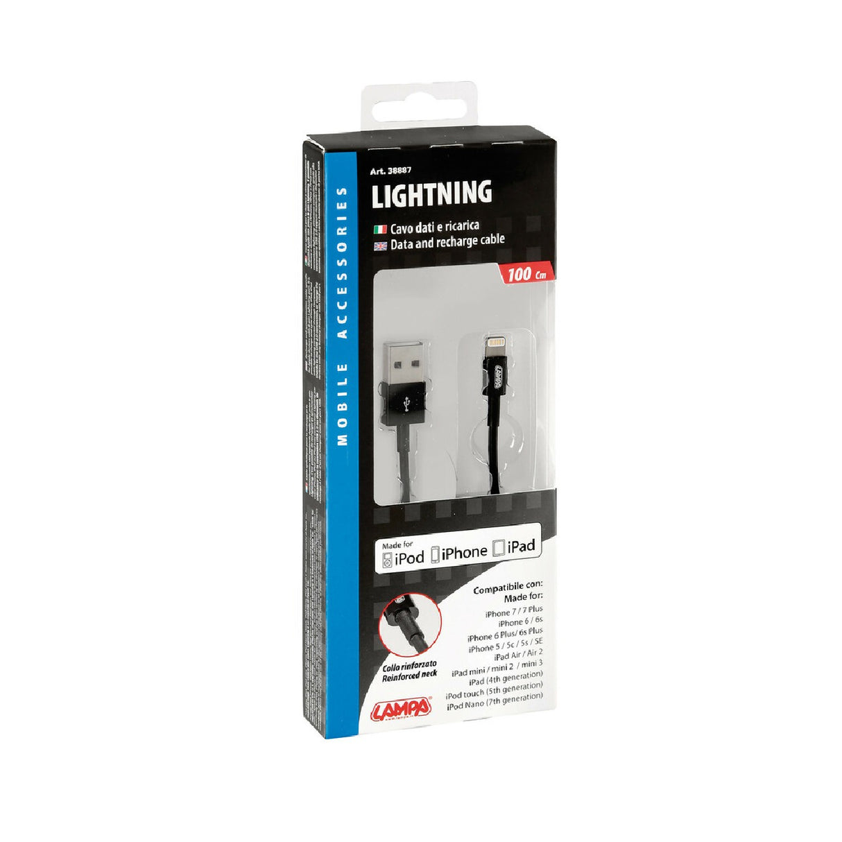 USB Cable &gt; Lightning - 100 cm - Black