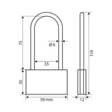 Lampa Basic, lucchetto in ottone - 60 mm XL